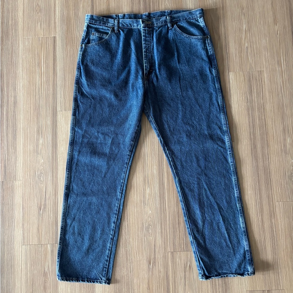 VTG Wrangler Jeans Bootcut Medium Wash Cotton Men 42X32 Cowboy Western Riding